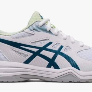 ASICS White and Teal Athletic Shoes